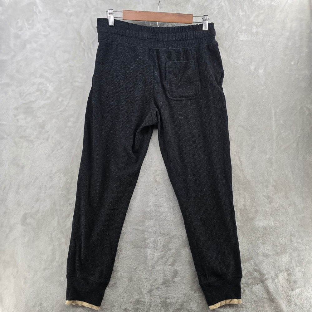 Faherty Women Medium Joggers Charcoal Grey Textured Drawstring Sweatpants - Picture 2 of 11
